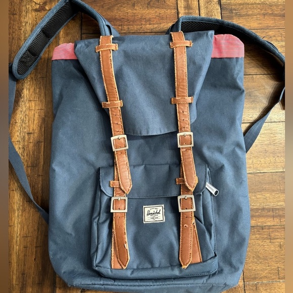 Herschel Supply Company Other - Herschel Supply Company Blue Backpack with Brown Straps